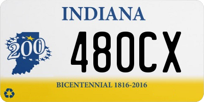 IN license plate 480CX