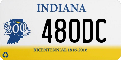 IN license plate 480DC