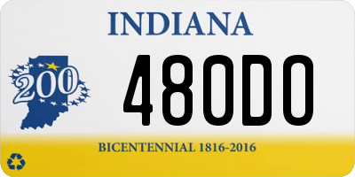 IN license plate 480DO