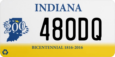 IN license plate 480DQ