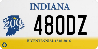 IN license plate 480DZ