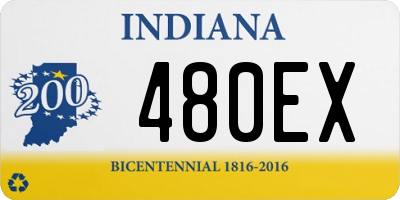 IN license plate 480EX