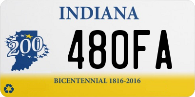 IN license plate 480FA