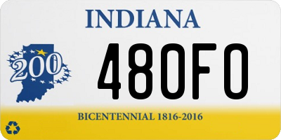 IN license plate 480FO