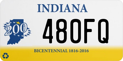 IN license plate 480FQ