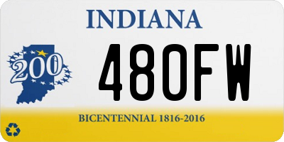 IN license plate 480FW