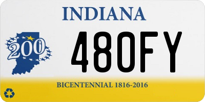 IN license plate 480FY