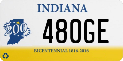 IN license plate 480GE