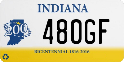 IN license plate 480GF