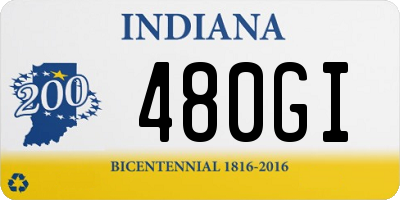 IN license plate 480GI