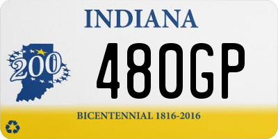 IN license plate 480GP