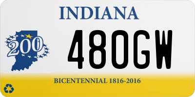 IN license plate 480GW