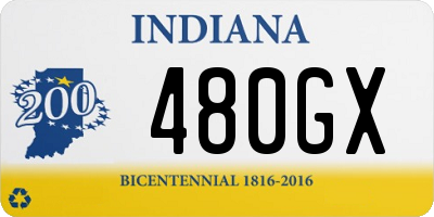 IN license plate 480GX