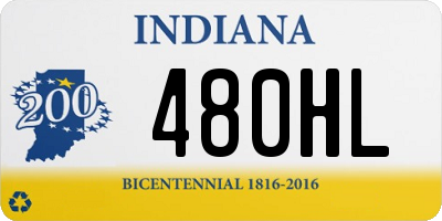 IN license plate 480HL