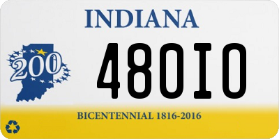 IN license plate 480IO