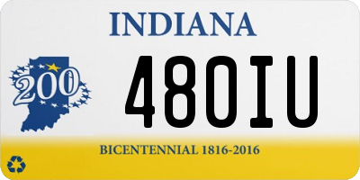 IN license plate 480IU