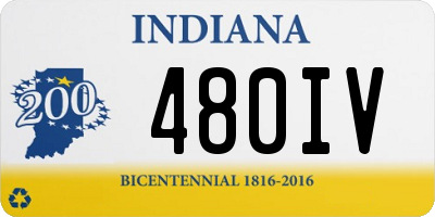 IN license plate 480IV