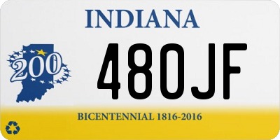 IN license plate 480JF