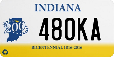 IN license plate 480KA