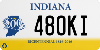 IN license plate 480KI