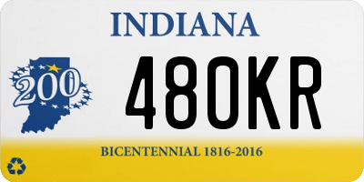 IN license plate 480KR