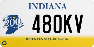 IN license plate 480KV