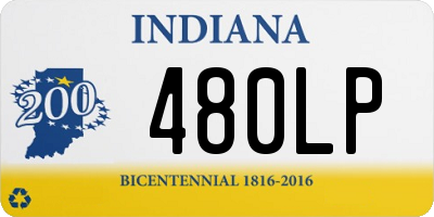 IN license plate 480LP