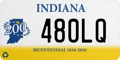 IN license plate 480LQ