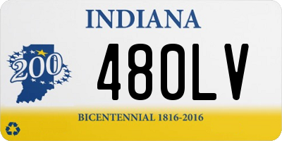 IN license plate 480LV