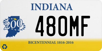 IN license plate 480MF