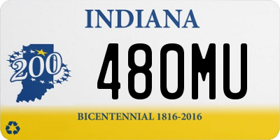 IN license plate 480MU