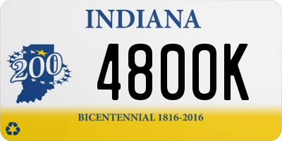 IN license plate 480OK