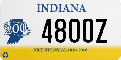 IN license plate 480OZ