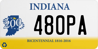 IN license plate 480PA