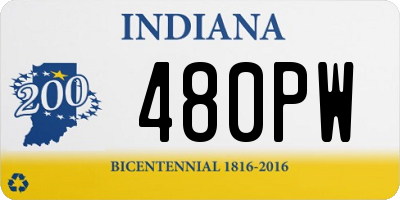 IN license plate 480PW