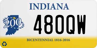 IN license plate 480QW