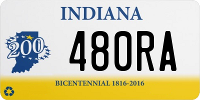 IN license plate 480RA