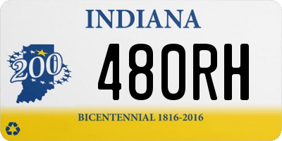 IN license plate 480RH