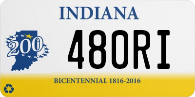 IN license plate 480RI