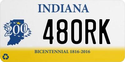 IN license plate 480RK