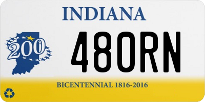 IN license plate 480RN