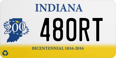 IN license plate 480RT