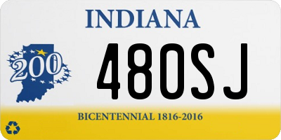 IN license plate 480SJ