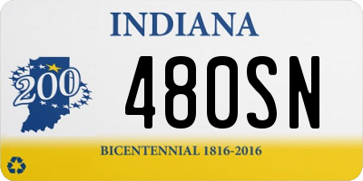 IN license plate 480SN