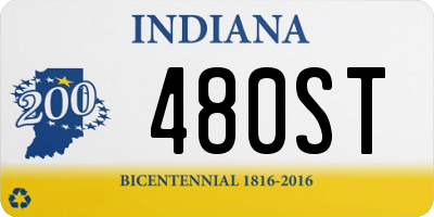 IN license plate 480ST