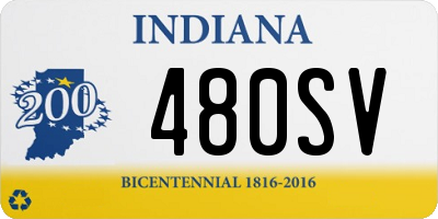 IN license plate 480SV