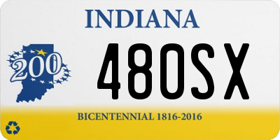 IN license plate 480SX