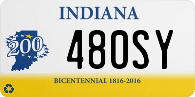 IN license plate 480SY