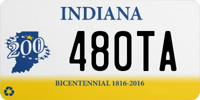 IN license plate 480TA