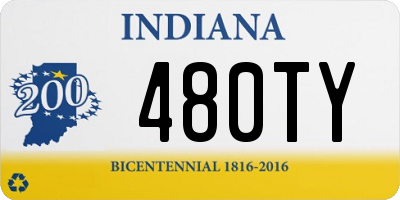 IN license plate 480TY